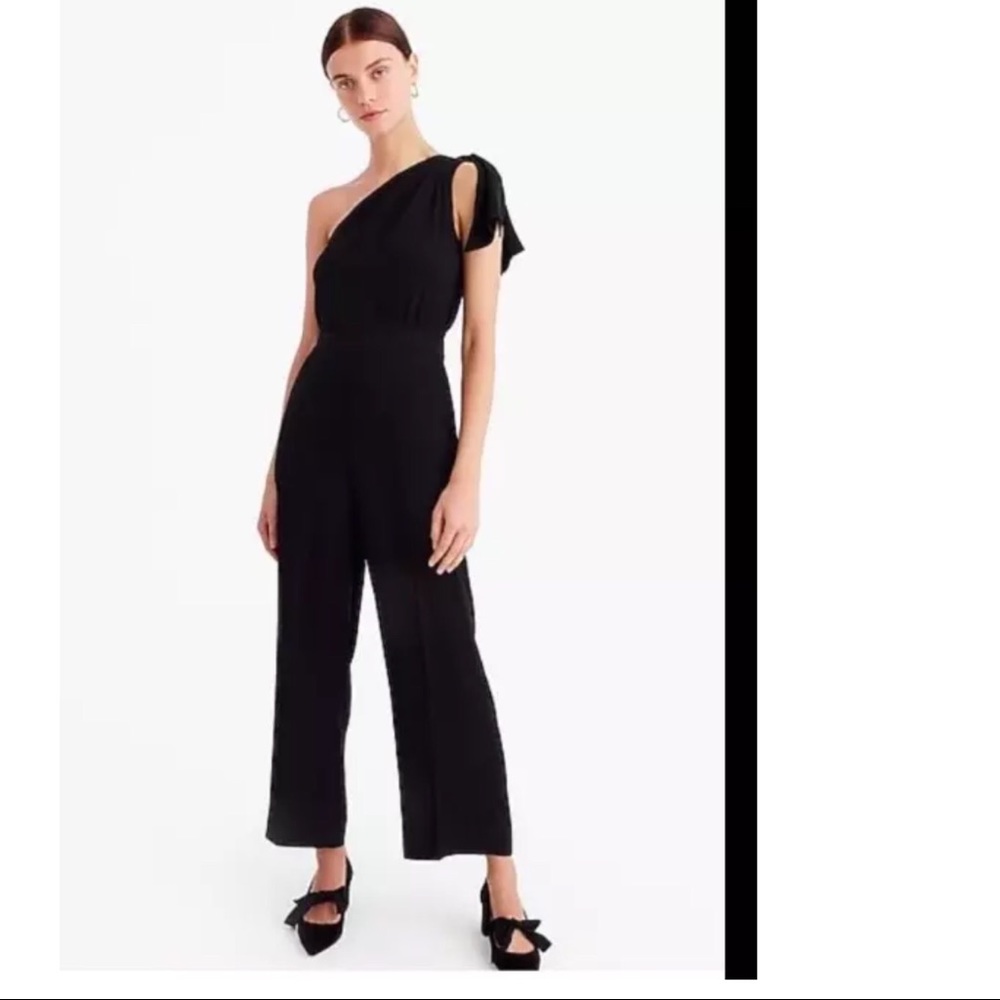 J.Crew One Shoulder Jumpsuit with Shoulder Bow
